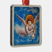 ORNEMENT EN MÉTAL VOL D'ANGE DE NOËL EN BLEU. VOL EN EGYPTE (Droite)