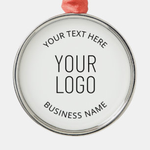 Ornement En Métal Votre logo d'entreprise et message personnalisable