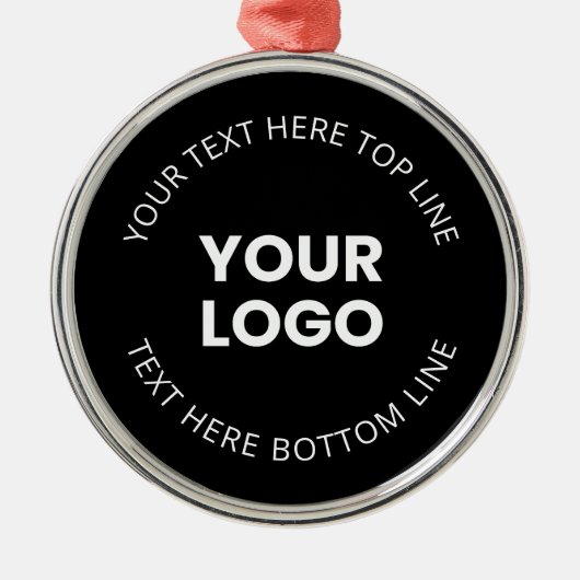 Ornement En Métal Votre propre logo et texte circulaire modifiable (Devant)