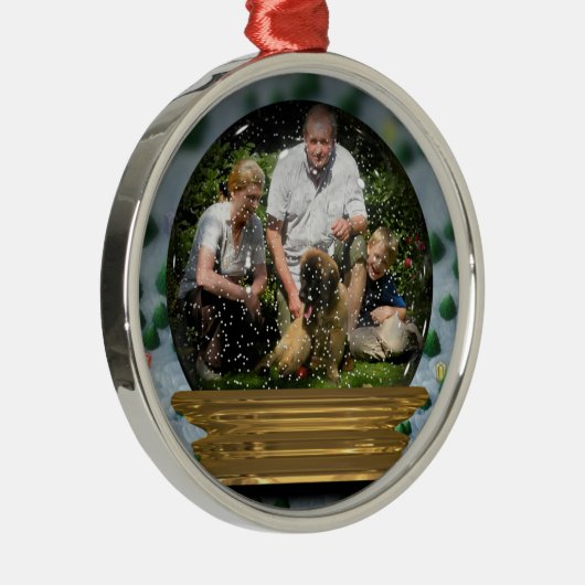 Ornement En Métal Votre propre photo dans une vue de Snowglobe ! - (Droite)
