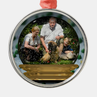 Ornement En Métal Votre propre photo dans une vue de Snowglobe ! -