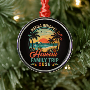 Ornement En Métal Voyage de famille à Hawaï Coucher de soleil tropic