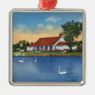 Ornement En Métal Vue des cygnes de parc de Hoopes sur le lac