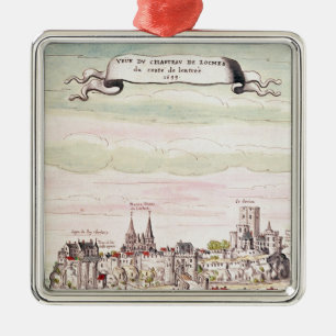 Ornement En Métal Vue du château de Loches, 1699
