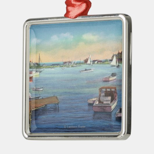 Ornement En Métal Vue du port de Harwichport Wychmere (Gauche)