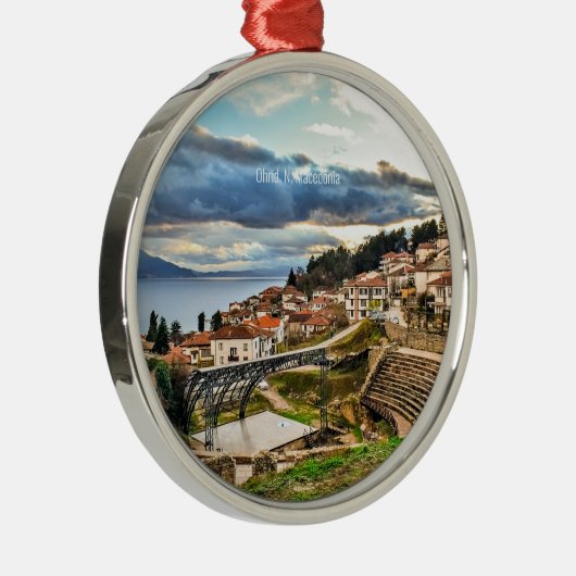 Ornement En Métal Vue panoramique d'Ohrid, Macédoine (Droite)