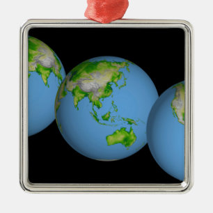 Ornement En Métal Vues topographiques du monde