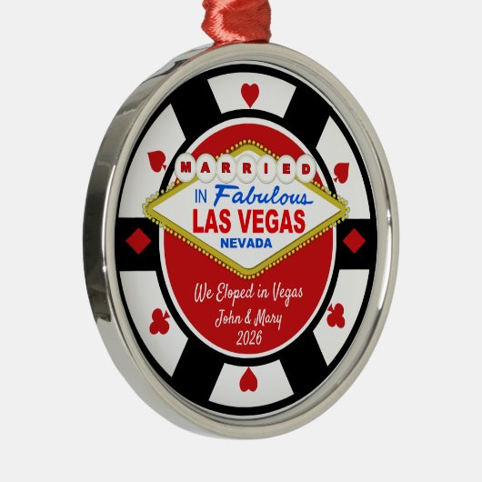 Ornement En Métal We Eloped in Vegas Ornament 2026 (Droite)