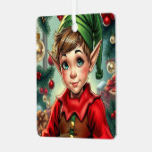 Ornement En Métal Whimsical Cartoon Elf | Personalized Christmas (Avant gauche)