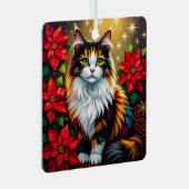 Ornement En Métal Whimsical Festive Cats Christmas Personalized (Avant droite)
