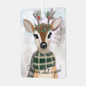 Ornement En Métal Whimsical, mignon cerf de Noël (Avant gauche)