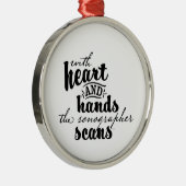 Ornement En Métal With Heart and Hands the Sonographer Scans (Droite)