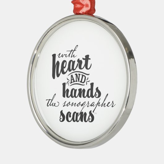 Ornement En Métal With Heart and Hands the Sonographer Scans (Gauche)