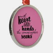 Ornement En Métal With Heart and Hands the Sonographer Scans (Droite)