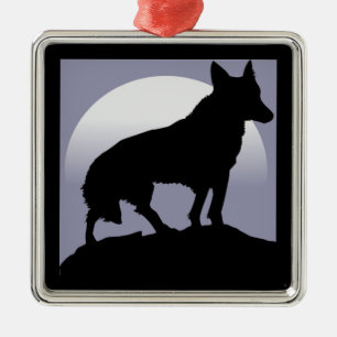 ORNEMENT EN MÉTAL WOLF SILHOUETTE