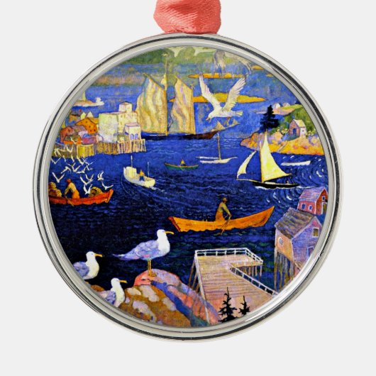 Ornement En Métal Wyeth - Le port à Herring Cut (Devant)