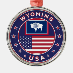Ornement En Métal 'Wyoming sticker, étui téléphonique, sac fourre-to