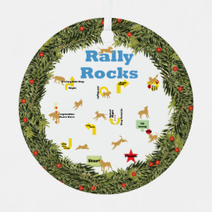 Ornement En Métal XMas Wreath Rally Rocks Dogs