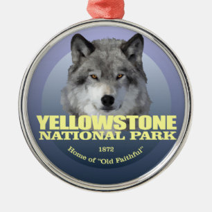 Ornement En Métal Yellowstone NP (loup gris) 2 POIDS