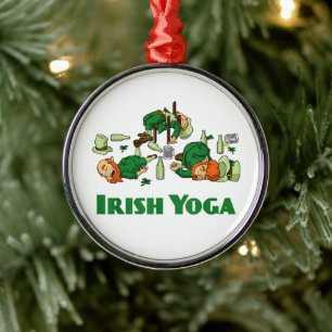 Ornement En Métal Yoga Irlandais Drôle St. Patrick's Day