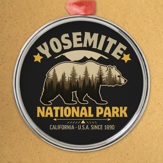 Ornement En Métal Yosemite National Park Rustic Bear