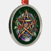 Ornement En Métal Yule Tree Winter Solstice Verdure Wicca Pentacle (Droite)