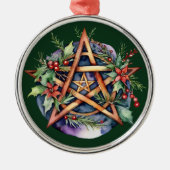 Ornement En Métal Yule Tree Winter Solstice Verdure Wicca Pentacle (Devant)