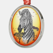 Ornement En Métal Zebra African Savanna Wild Animal (Gauche)