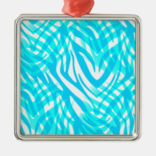 Ornement En Métal Zèbre bleu Abstrait