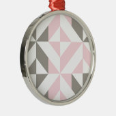 Ornement En Métal ZigZag géométrique rose et argent (Droite)