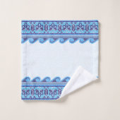 Ornement en mosaïque grecque - Tons de bleu (Gant de toilette)