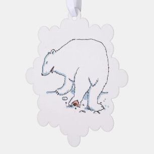 Ornement en papier flocon de neige d'ours polaire