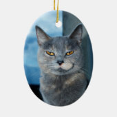 ornement en porcelaine de chat cool (Dos)