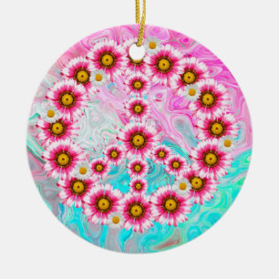 Ornement en porcelaine de fleurs de paix