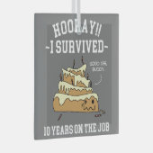 Ornement En Verre 10 ans de service ont survécu Dix ans au travail (Avant droite)