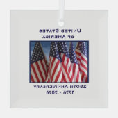 Ornement En Verre 250e anniversaire USA Patriotic Flags Premium (Verso)