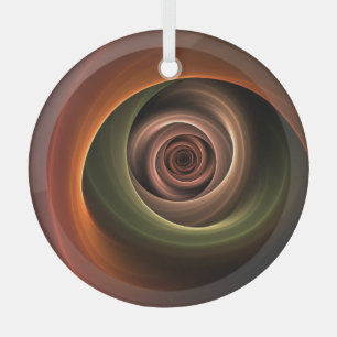 Ornement En Verre 3D Spirale Abstraite couleurs chaudes Art fractal