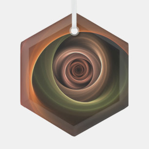 Ornement En Verre 3D Spirale Abstraite couleurs chaudes Art fractal
