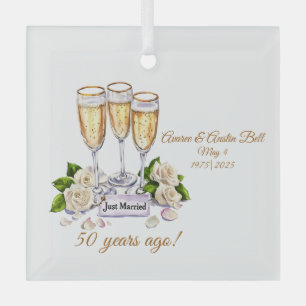Ornement En Verre 50e anniversaire du Mariage d'or
