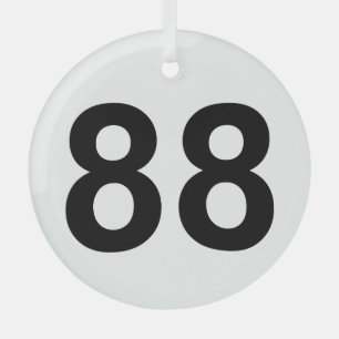 Ornement En Verre 88 - nombre quatre-vingt-huit