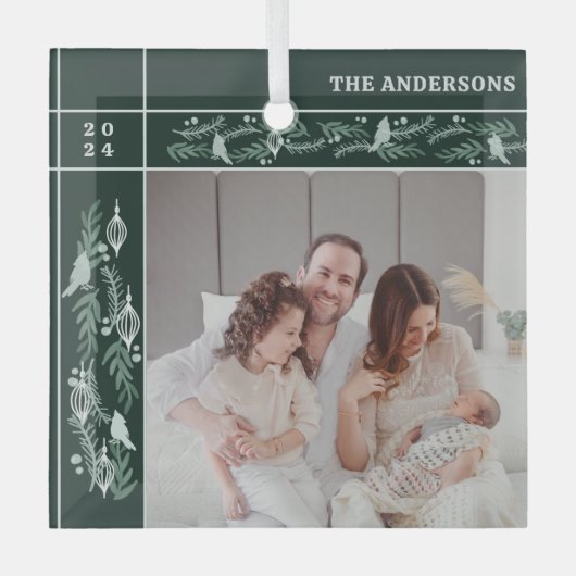 Ornement En Verre À feuillage persistant Garland Framework Photo mod (Recto)