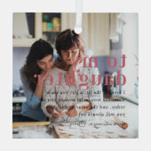 Ornement En Verre À ma fille | Devis et cadeau photo (Verso)