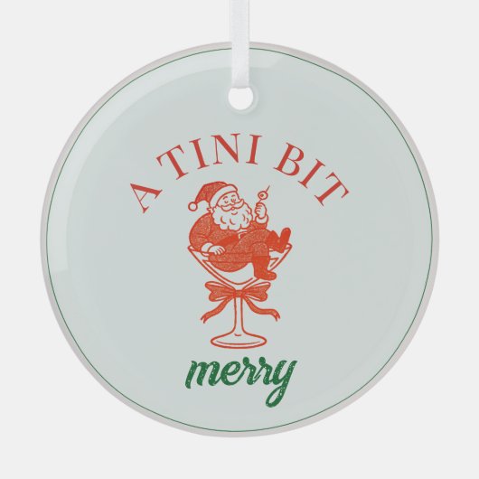 Ornement En Verre A Tini Bit Merry Christmas Santa Claus (Recto)