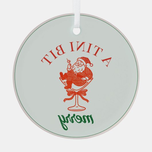 Ornement En Verre A Tini Bit Merry Christmas Santa Claus (Verso)