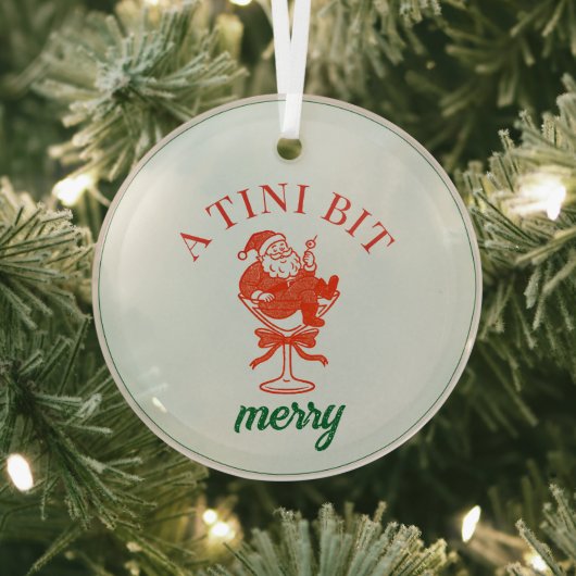 Ornement En Verre A Tini Bit Merry Christmas Santa Claus (Insitu)