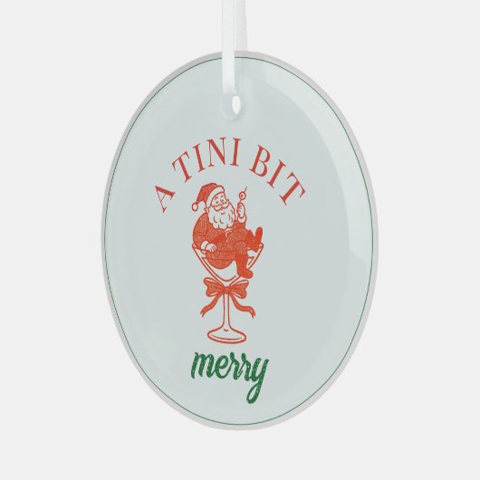 Ornement En Verre A Tini Bit Merry Christmas Santa Claus (Avant gauche)
