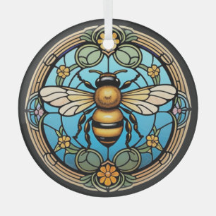 Ornement En Verre Abeille en verre coloré
