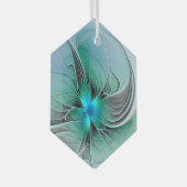 Ornement En Verre Abstrait De Bleu, Art Fractal Moderne (Avant droite)
