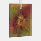 Ornement En Verre Abstrait Rouge Orange Brown Vert Fractal Art Flowe (Avant droite)