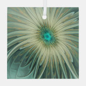 Ornement En Verre Abstrait Sage Green Imaginaire Fleur Fractal Art (Verso)